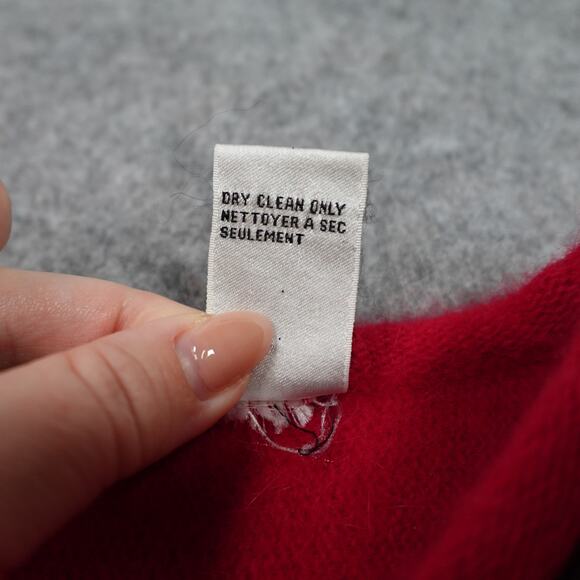 Vintage Andriano Fatigati Sweater Womens Large Lambswool Angora Embroidered Red - Picture 3 of 9